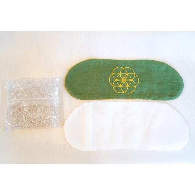 「Green」　涼眠クリスタ　Crystal Purify Pillow　枕　水晶枕　さざれ　シードオブライフ刺繍　洗える枕　メッシュ生地の内袋　国産　COCORO　micocoro product |  | 03