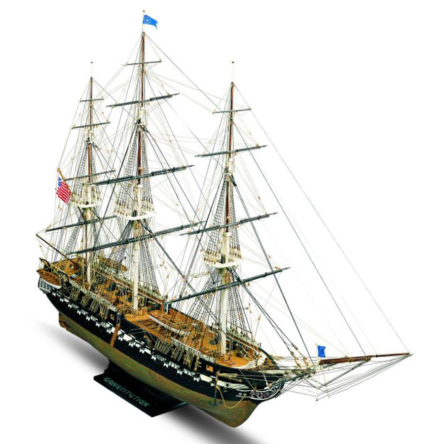 帆船模型キット コンスティテューション 1/93 : 木製模型キットの