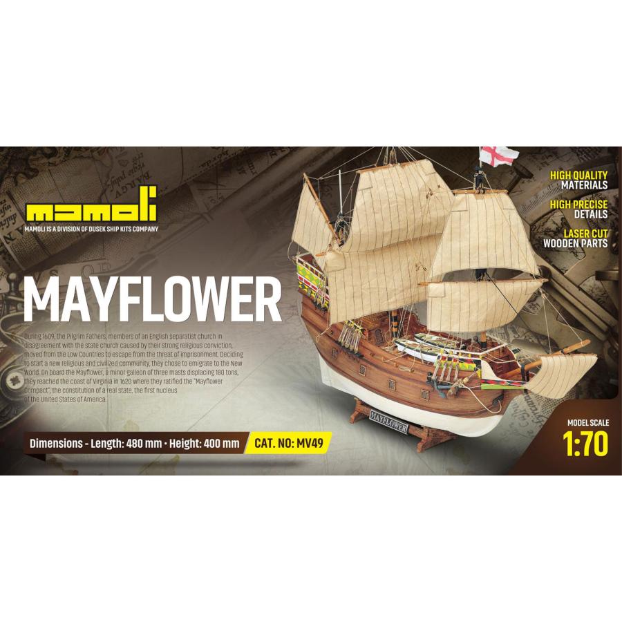 帆船模型キット メイフラワー 1/70 : 木製模型キットのマイクロ