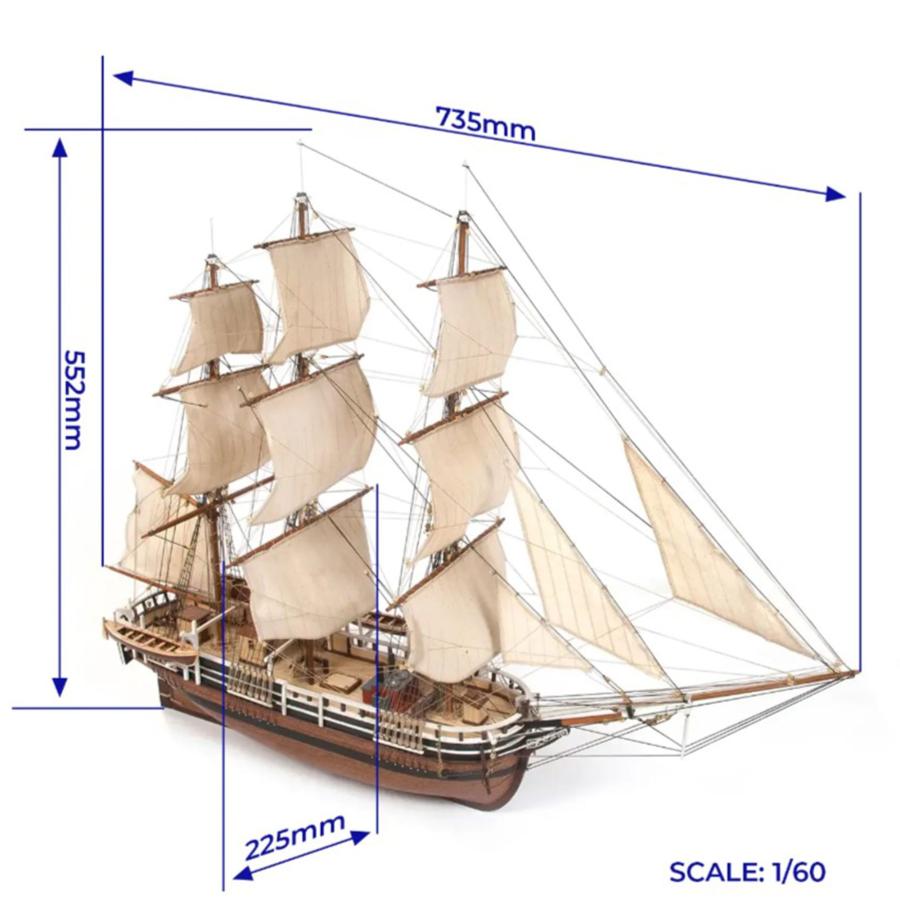 帆船模型キット エセックス : 木製模型キットのマイクロクラフト