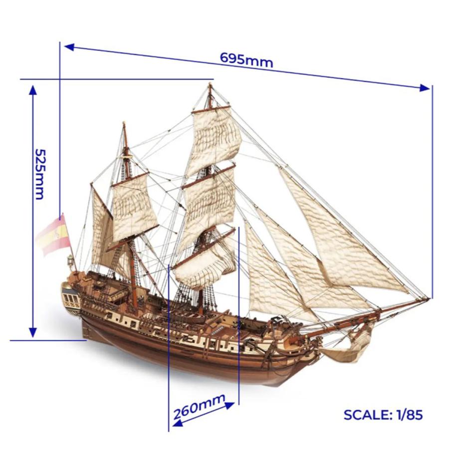 帆船模型キット キャンデラリア : 木製模型キットのマイクロクラフト