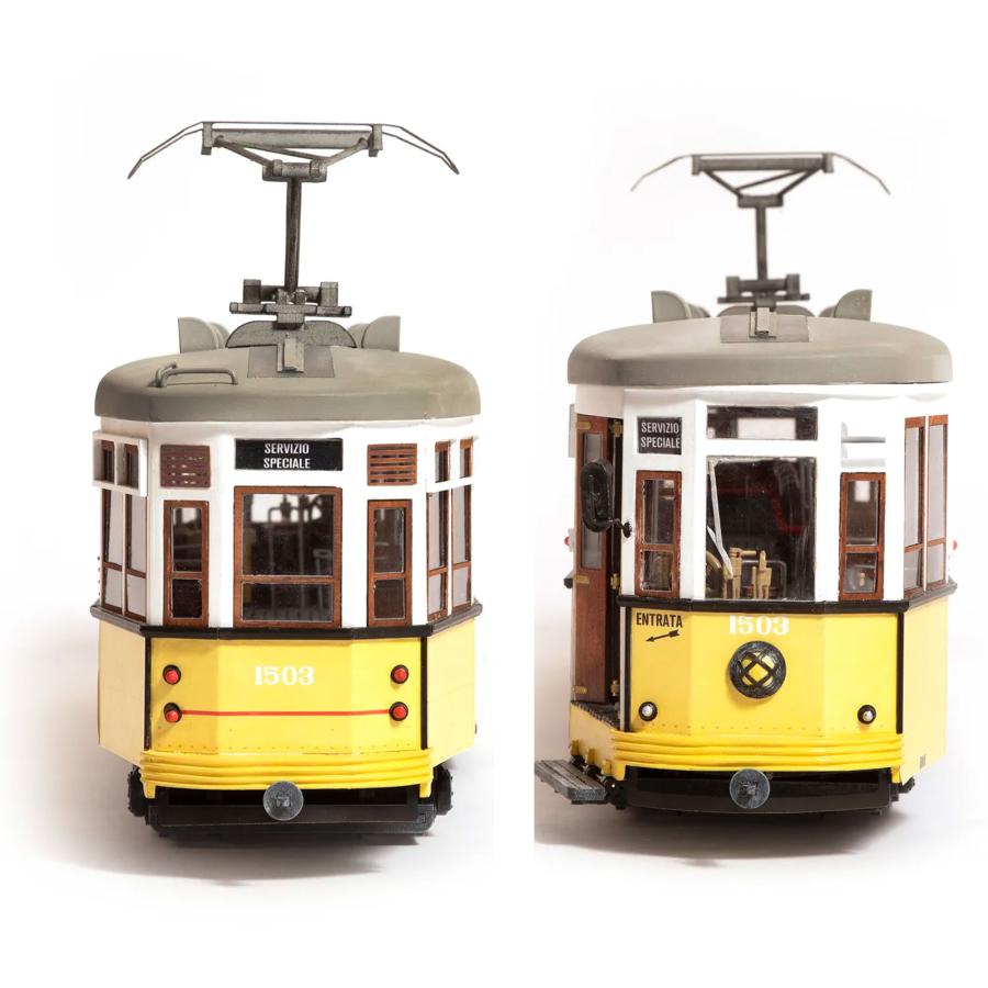 木製模型キット イタリア産業発展の象徴 路面電車ミラノ : 木製模型