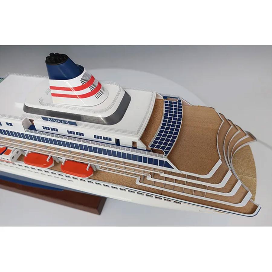 飛鳥II 完成品　木製型　船　モデル　ウッディジョー　手作り 木製 船舶模型キット 飛鳥2 1/350 : 木製模型キットのマイクロクラフト