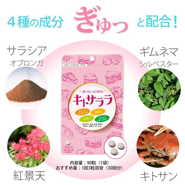 【5％OFF】キトサララ2袋：カロリーセーブスーパーがリニューアル！ サプリメント ギムネマ キトサン サラシア ダイエット （AXFEY1-NBP0016*2） | サニーヘルス | 04