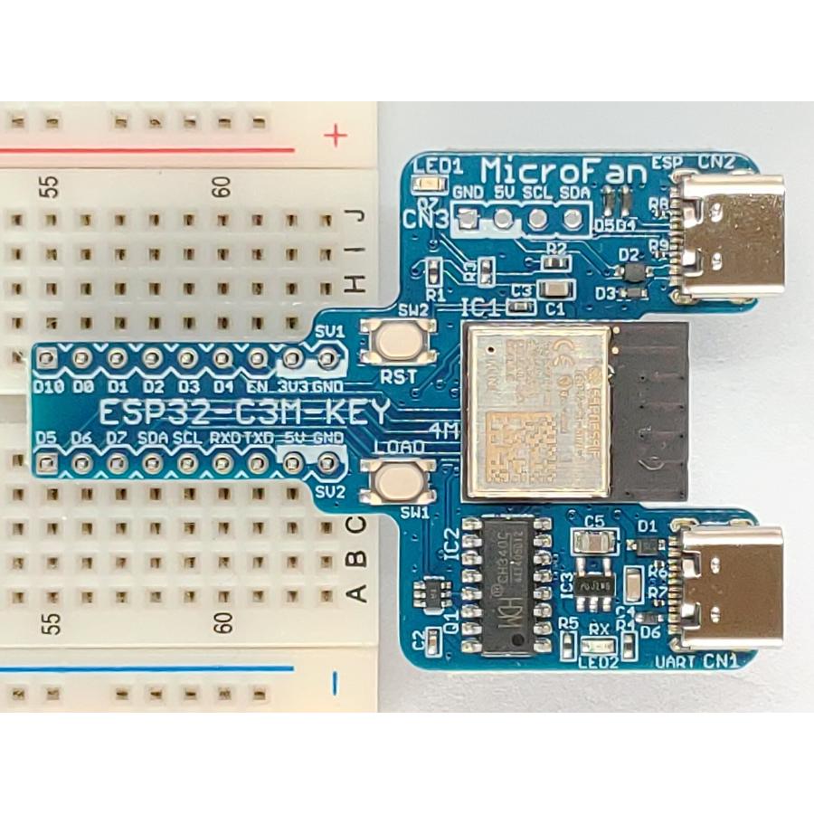 ESP32-C3M-KEY-R1A (ESP32-C3-MINI-1:RISC-V, 4M 開発ボード) Type-C USBコネクタ 技適取得済｜microfan｜03