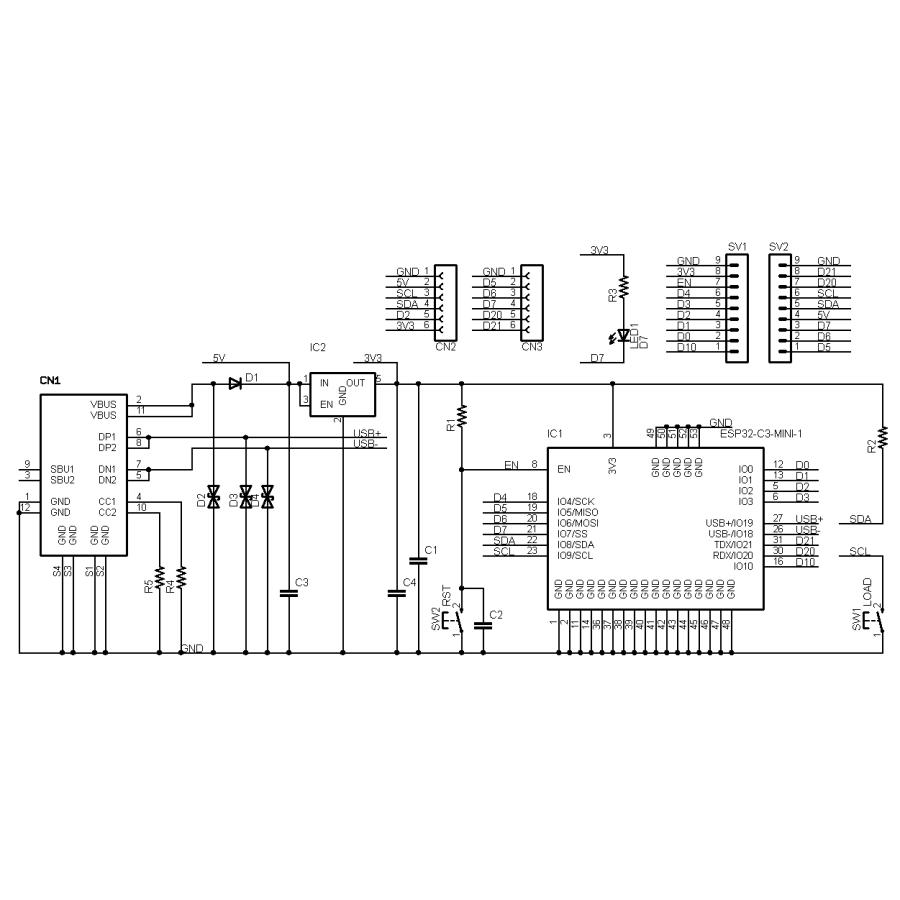 ESP32-C3M-SLIM-R1A (ESP32-C3-MINI-1:RISC-V, 4M 開発ボード) USB Type-C コネクタ 技適取得済 |  | 03