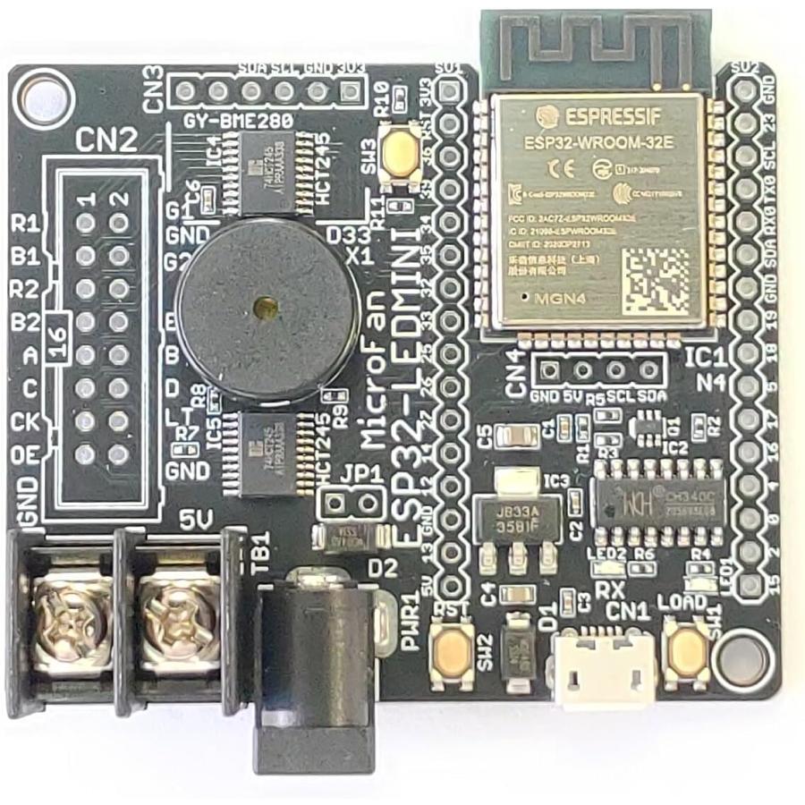 ESP32-LEDMINI (ESP32E, 4M) LED RGB パネル HUB75コントローラ USBインターフェース付き 技適取得済 |  | 01