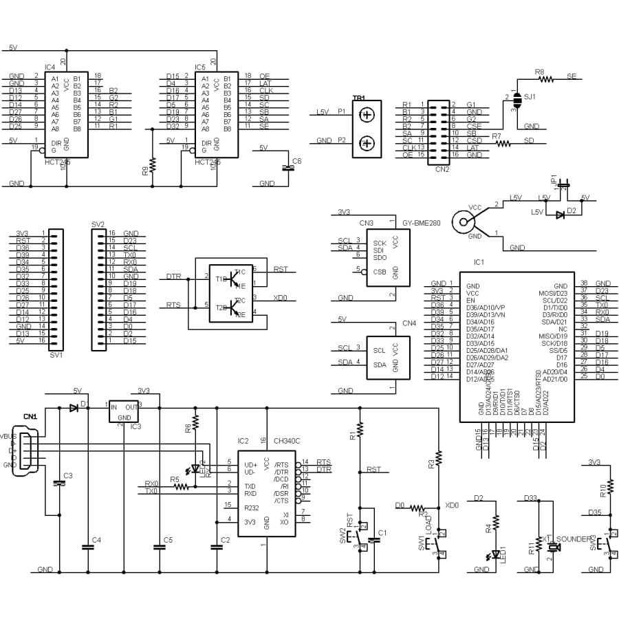 ESP32-LEDMINI (ESP32E, 4M) LED RGB パネル HUB75コントローラ USBインターフェース付き 技適取得済 |  | 04