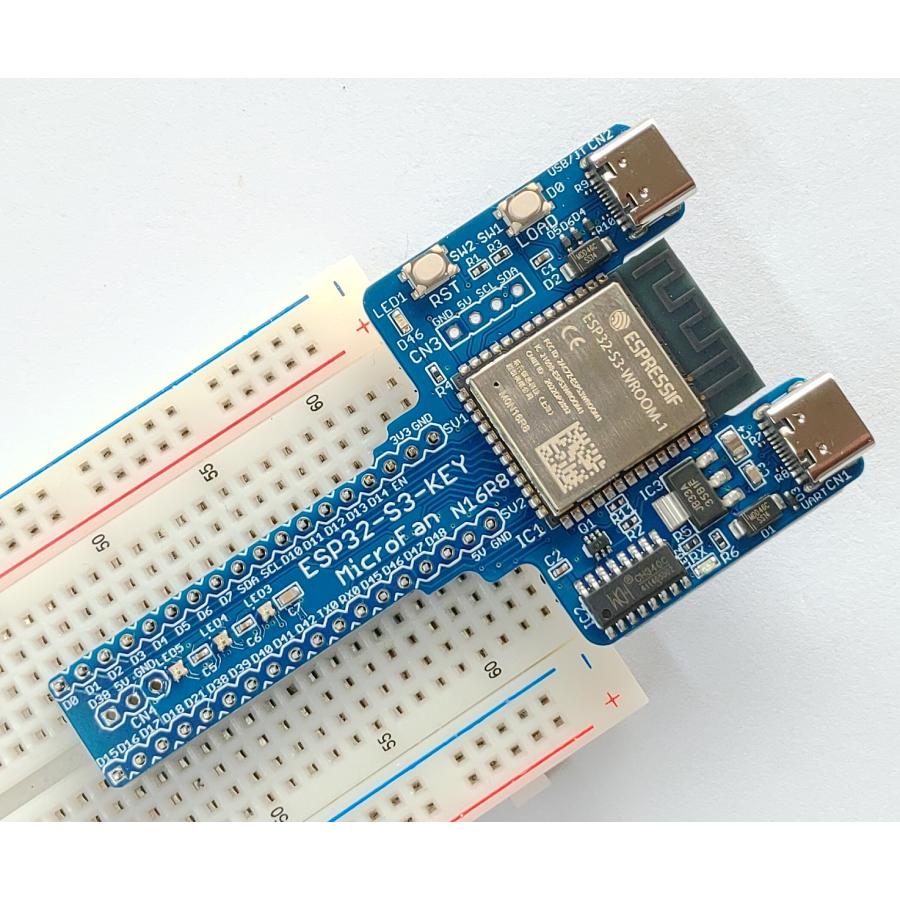 ESP32-S3-KEY-R2 (ESP32-S3-WROOM-1, 8MFLASH, 2MPSRAM 開発ボード) Type-C USBコネクタ |  | 03