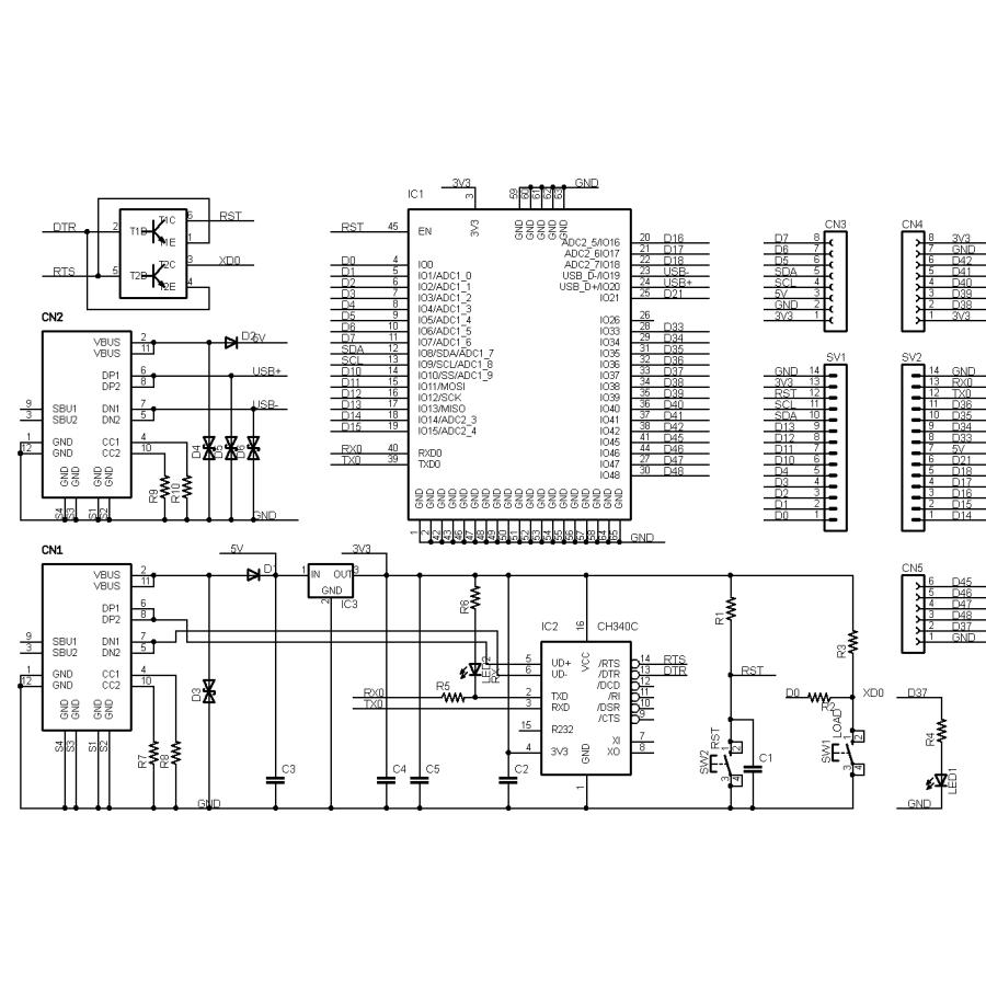 ESP32-S3M-SLIM (ESP32-S3-MINI-1, 4MFLASH, 2MPSRAM開発ボード) Type-C USBコネクタ 技適取得済 |  | 02