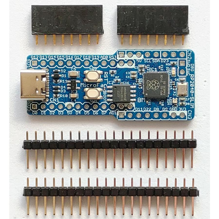 RP2040-SLIM (RP2040, Dual ARM Cortex-M0+ 8MB Flash) 開発ボード USB Type-C ...