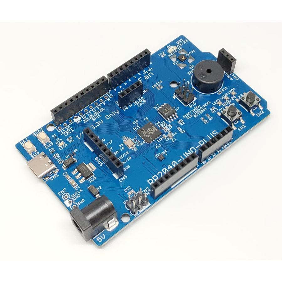 RP2040-UNO-PLUS (RP2040, Dual ARM Cortex-M0+ 8MB Flash) +基本入出力+センサー 開発 ...