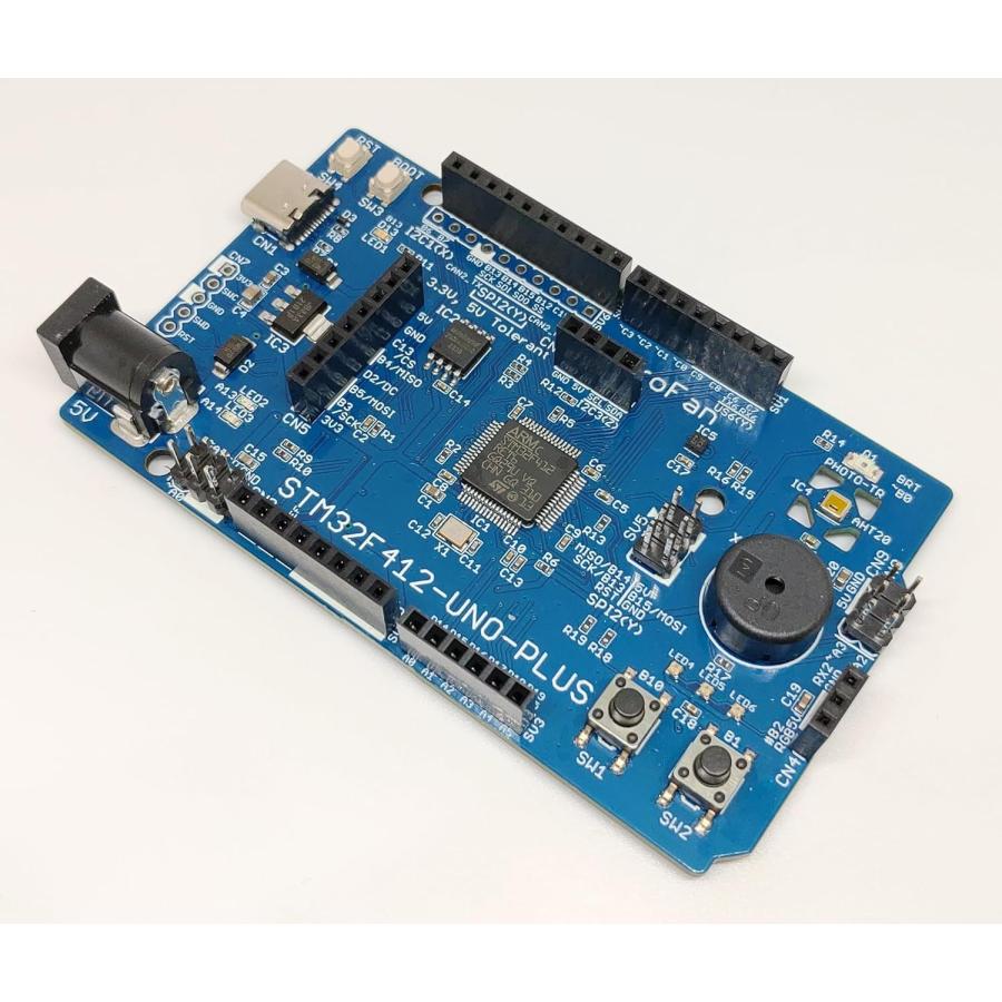 STM32F412-UNO-PLUS (STM32F412RE, ARM Cortex-M4, 100MHz, 512KFlash, 256KRAM)+ 8MB Flash+基本入出力+センサー 開発ボード USB Type-C コネクタ |  | 02