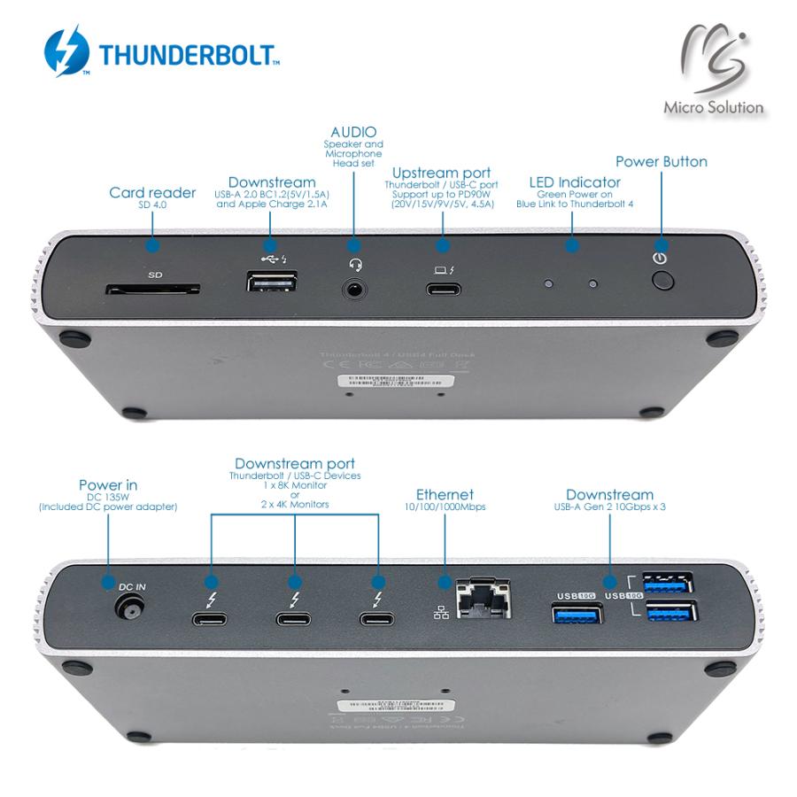 Thunderbolt 4 / USB 4 PD Full Dock 40Gbps TB4D110-MSJ -90W PD Charge「インテル、アップル認証済正規製品」 |  | 09