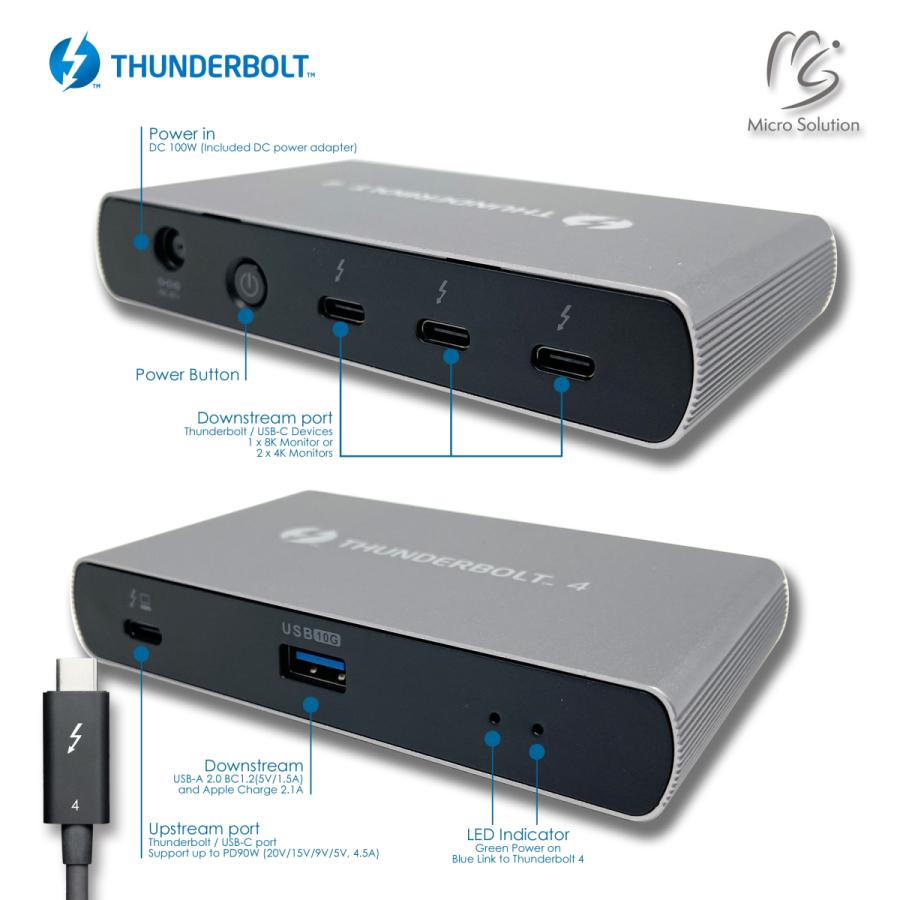 Thunderbolt 4 / USB 4 PD mini Dock / Hub 40Gbps TB4H1010-MSJ -85W PD Charge「インテル、アップル認証済正規製品」 |  | 01