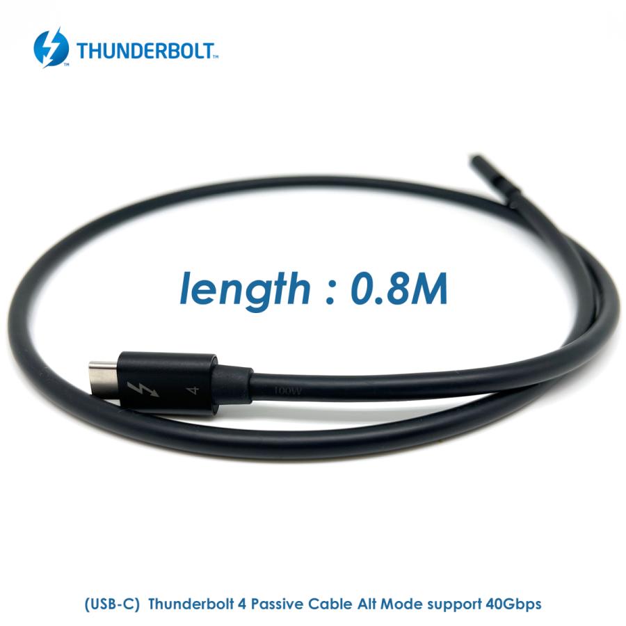 Thunderbolt 4 / USB 4 Passive 0.8m Cable 40Gbps Alt Mode 対応USB-IF正規認証ケーブル PD 100W USB2.0/3.0/3.1 Gen2, 全USB-C 最高性能対応｜microsolution｜03