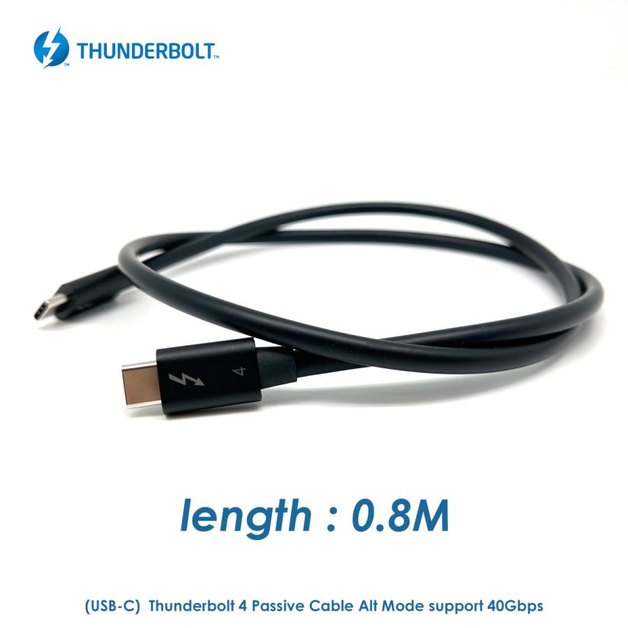 Thunderbolt 4 / USB 4 Passive 0.8m Cable 40Gbps Alt Mode 対応USB-IF正規認証ケーブル PD 100W USB2.0/3.0/3.1 Gen2, 全USB-C 最高性能対応 |  | 03