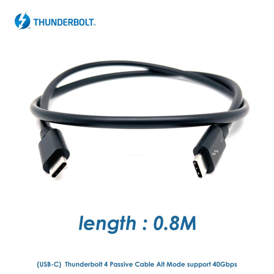 Thunderbolt 4 / USB 4 Passive 0.8m Cable 40Gbps Alt Mode 対応USB-IF正規認証ケーブル PD 100W USB2.0/3.0/3.1 Gen2, 全USB-C 最高性能対応 |  | 04