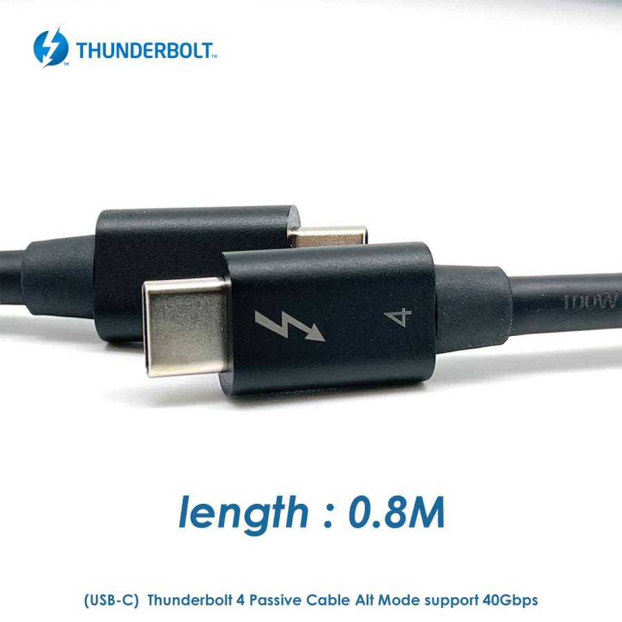 Thunderbolt 4 / USB 4 Passive 0.8m Cable 40Gbps Alt Mode 対応USB-IF正規認証ケーブル PD 100W USB2.0/3.0/3.1 Gen2, 全USB-C 最高性能対応 |  | 05