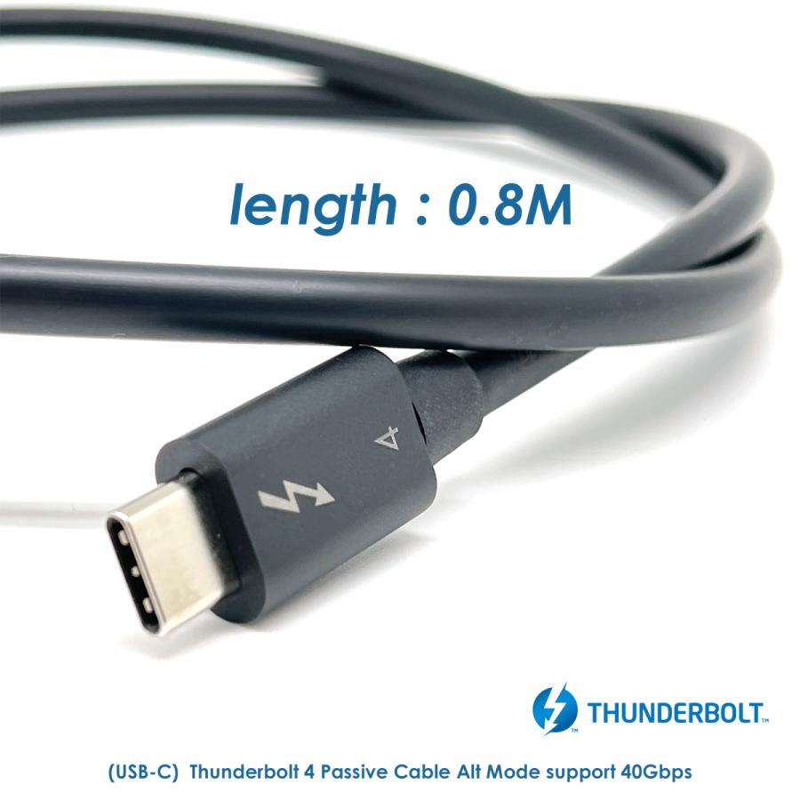 Thunderbolt 4 / USB 4 Passive 0.8m Cable 40Gbps Alt Mode 対応USB-IF正規認証ケーブル PD 100W USB2.0/3.0/3.1 Gen2, 全USB-C 最高性能対応 |  | 06