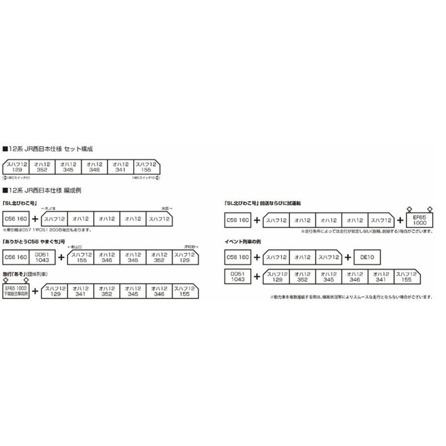 12系客車 JR西日本仕様 6両セット 【KATO・10-1820】｜mid-9｜02
