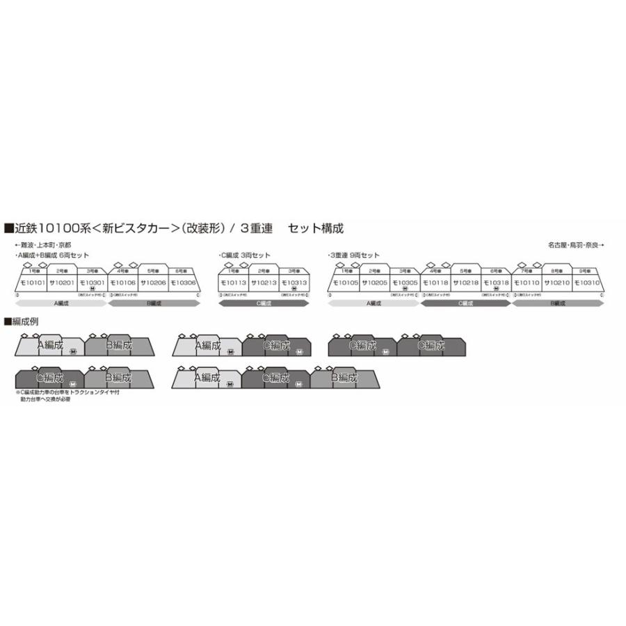カトー 近鉄10100系 新ビスタカー (改装形) A編成+B編成 6両 カトー 近鉄10100系 新ビスタカー (改装形) A編成+B編成 6両