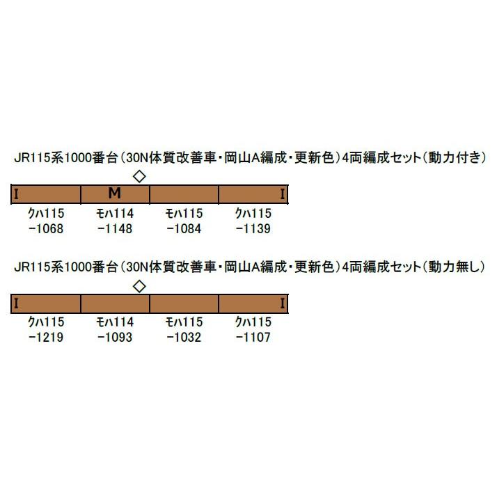 超人気 Jr115系1000番台 30n体質改善車 岡山a編成 更新色 4両編成セット 動力付き 人気no 1 本体 Www Ladislexia Net