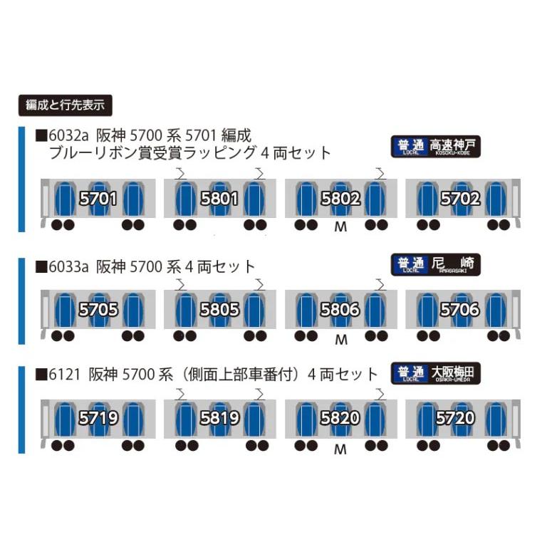 ポポンデッタ 阪神5700系（側面上部車番付） 4両セット 【ポポンデッタ