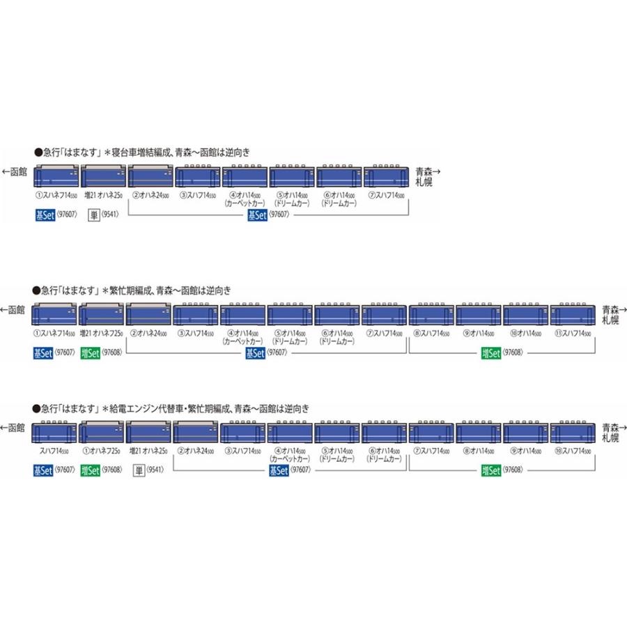 ※新製品 3月発売※ 14-500系客車（はまなす）増結セット（5両） 【TOMIX・97608】 | トミックス | 01
