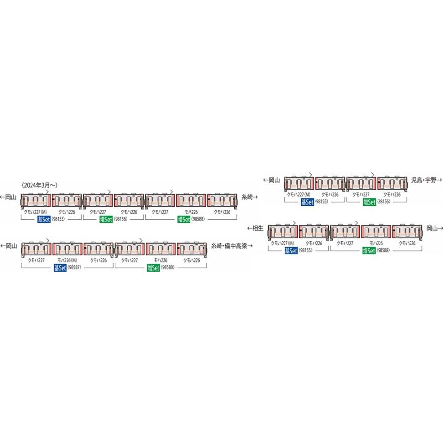 トミックス 227-500系近郊電車（Urara 2両）増結セット（2両） 【TOMIX
