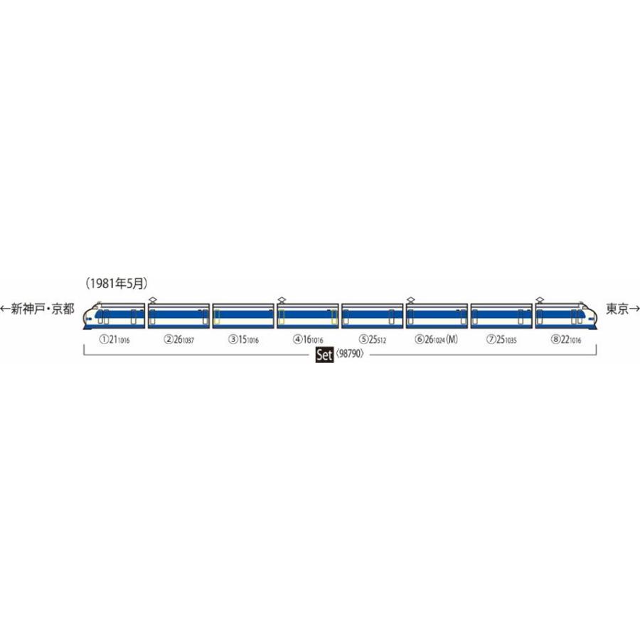 0系東海道 山陽新幹線(NH16編成 特別塗装)セット(8両) 【TOMIX・98790】｜mid-9｜02