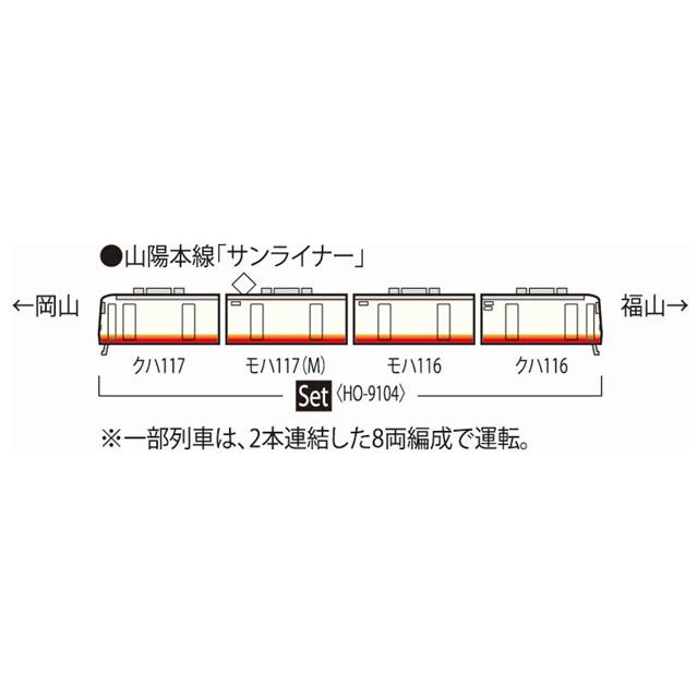 トミックス 117系近郊電車（サンライナー）セット（4両） 【TOMIX・HO