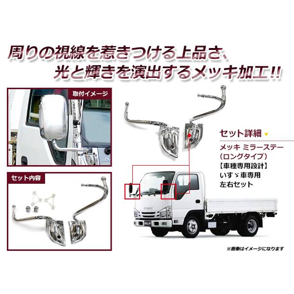 いすゞ　ミラーステー いすゞ（ISUZU） NEW エルフ メッキ サイド ミラー ステー 運転席 助手
