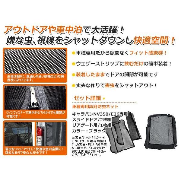 キャラバン E26 NV350 バックドア+スライドドア 2列目ドア用 スライド