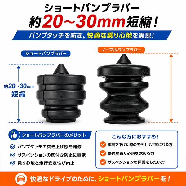 ショートバンプラバー スズキ ラパン HE21S リア用 ローダウン車 乗り