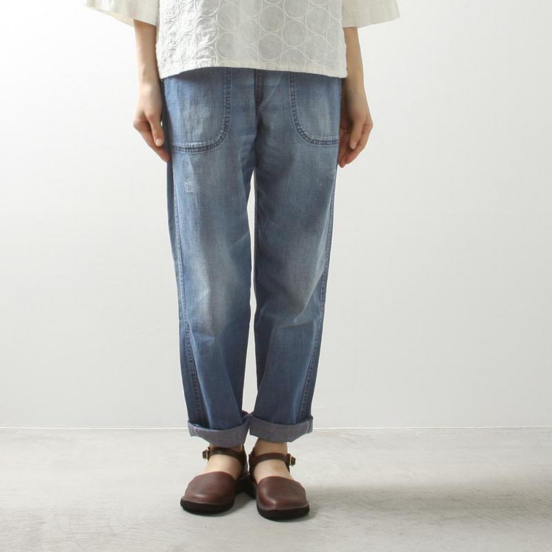 GRANDMA MAMA DAUGHTER グランマママドーター サイドジップデニムパンツ/ヴィンテージウォッシュ GP007 GRANDMA MAMA DAUGHTER（グランマママドーター） サイドジップデニム