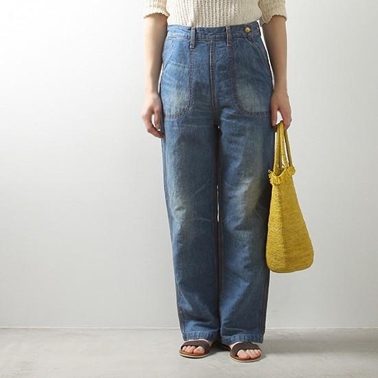 caqu サキュウ デニム_ antique denim_ リネンランチパンツ