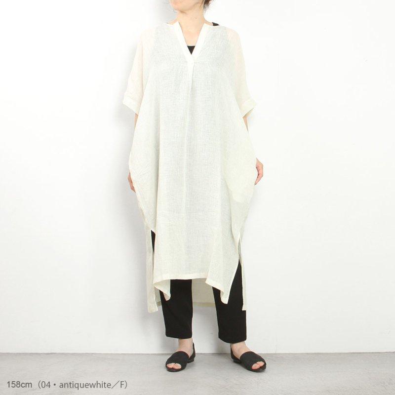 evam eva エヴァムエヴァ linen poncho E261T206_6