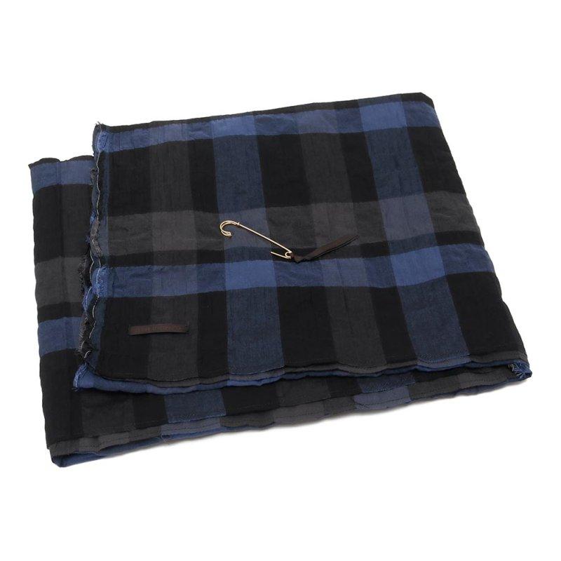 Honnete オネット Wide Stole Shirring Check AC1CK_2