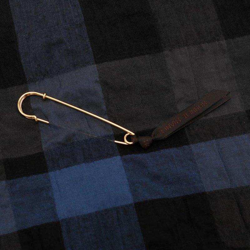 Honnete オネット Wide Stole Shirring Check AC1CK_4