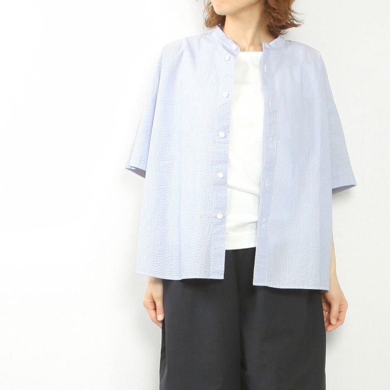 prit（プリット） 5分袖スタンドカラーワイドシャツ P82634 : MIDLAND