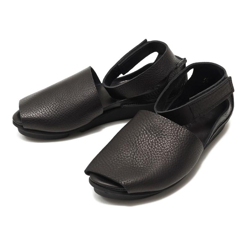 【美品】trippin 黒オープントゥストラップ靴　37 trippen（トリッペン） アンクルストラップオープントゥサンダル