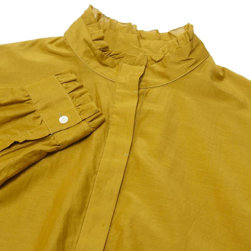 OUTLET）U PHORICA ユーフォリカ コットンシルクスタンドカラーフリル