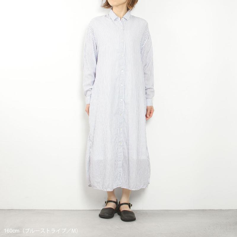 ao アオ レギュラーカラーシャツワンピース（オーガニックふんわり二重