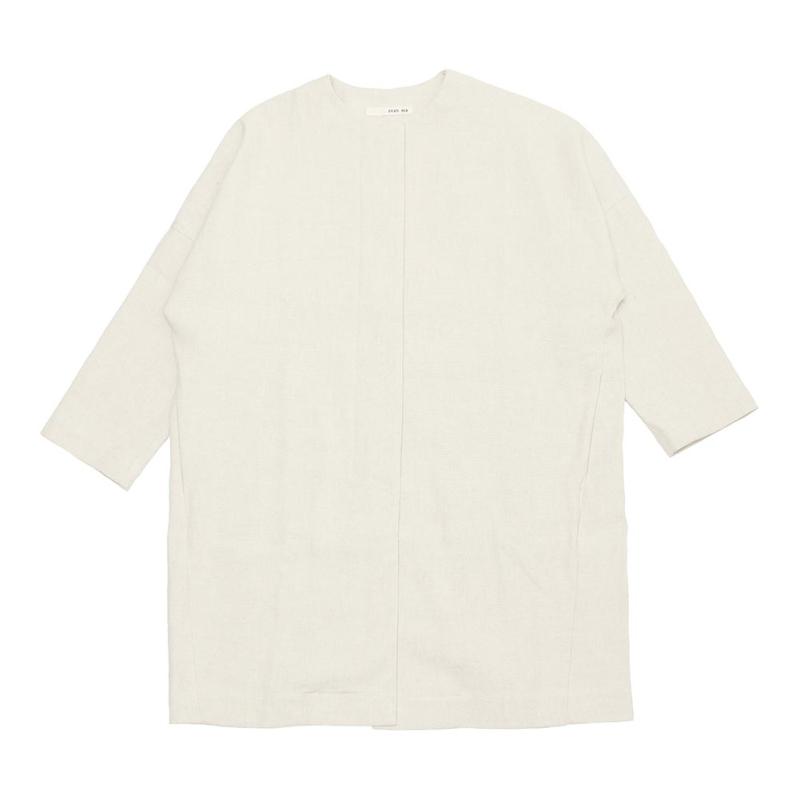 evam eva（エヴァムエヴァ） linen cotton no-collar coat E241T025