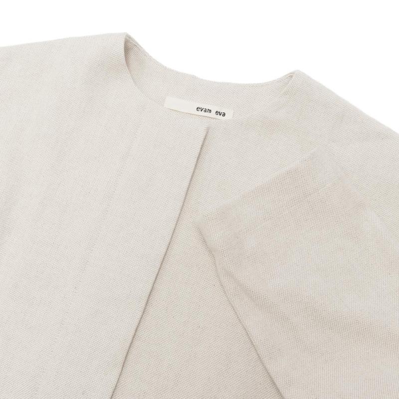 evam eva エヴァムエヴァ linen cotton no-collar coat E241T025｜midlandship｜08