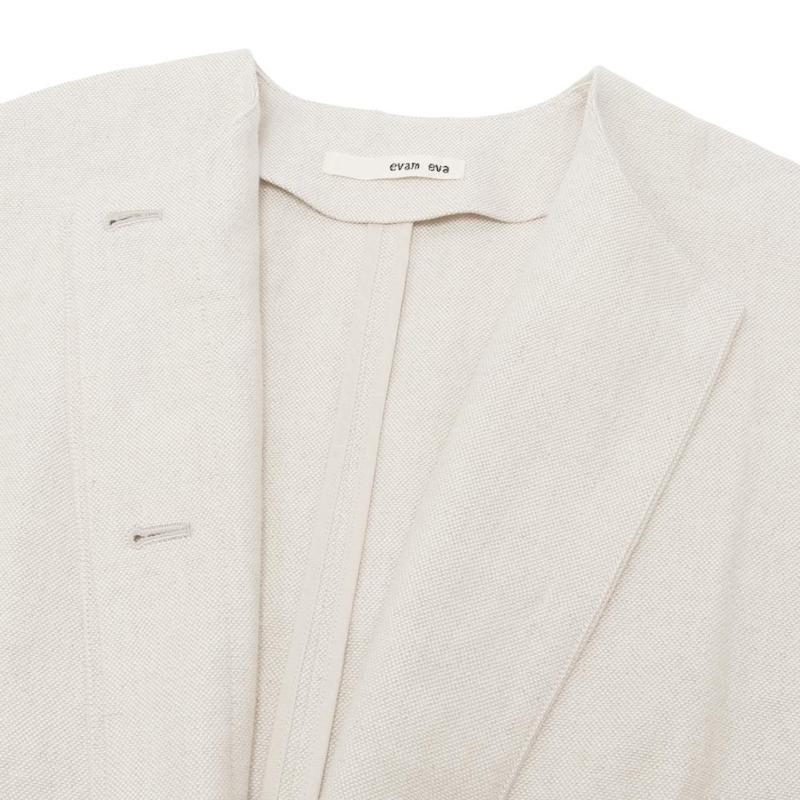 evam eva（エヴァムエヴァ） linen cotton no-collar coat E241T025