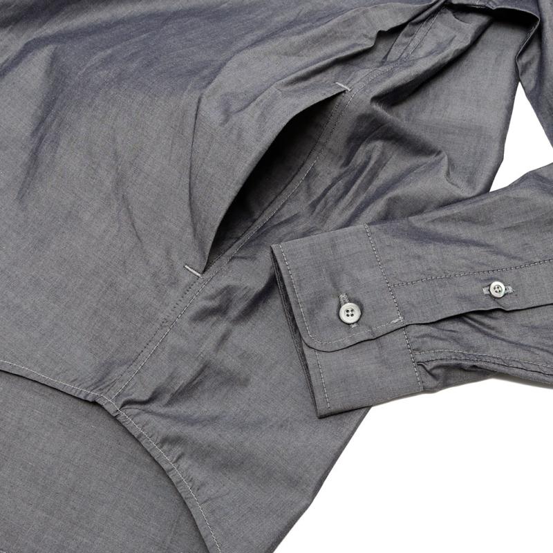 売約済　新品 LAMOND ラモンド　シャツ　サイドポケット　チャコール LAMOND.（ラモンド） LAMOND SOFT COTTON BAND COLLAR SHIRTS LM-S-094