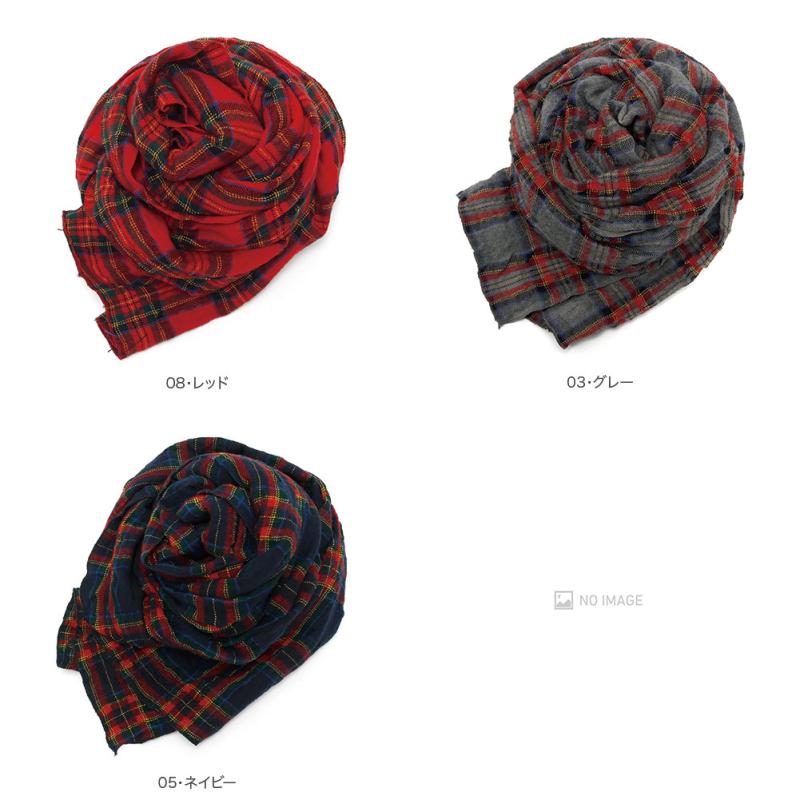 prit（プリット） ウールコットンタータンチェックストール P00640