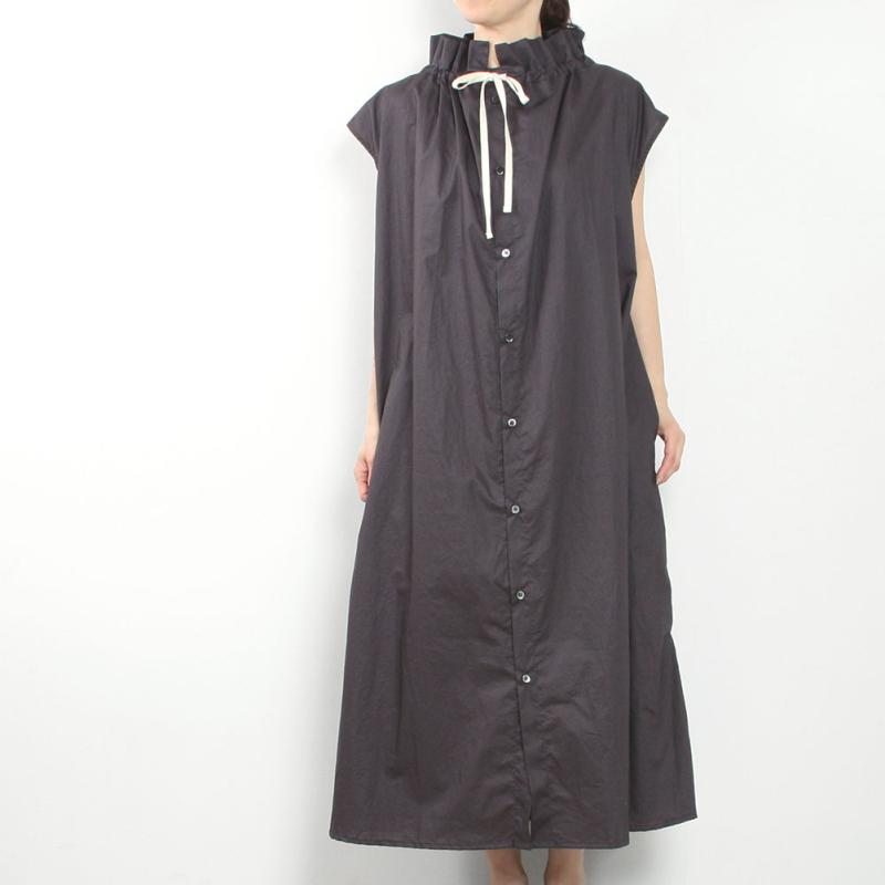 Yarmo（ヤーモ） （OUTLET）Yarmo RUFFLED NECK LONG SMOCK DRESS OP47